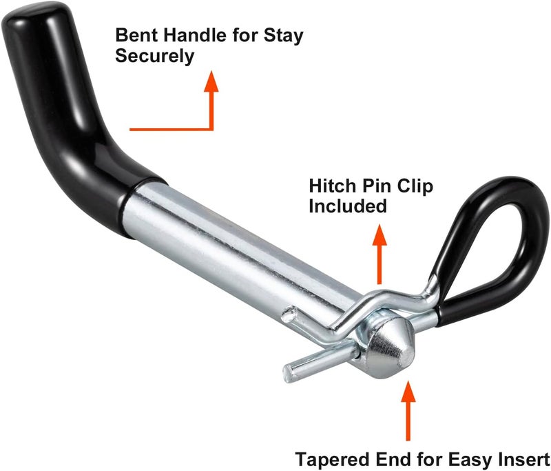TOPSHINE Store Trailer Hitch Pin & Clip 4 Pack, 5/8 Inch Diameter with Rubber-Coated Vinyl Black Grip, Fits 2" Receiver - Image 5
